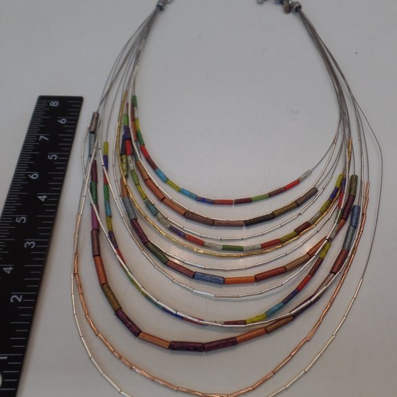 Chicos Multi Strand (14) Beaded Necklace adj 16" - Picture 10 of 12
